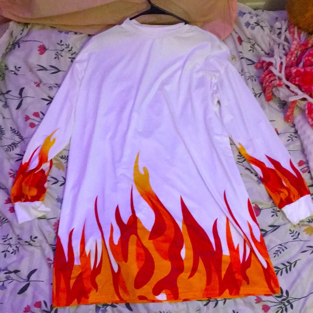 Flame Mock TurtleNeck Dress